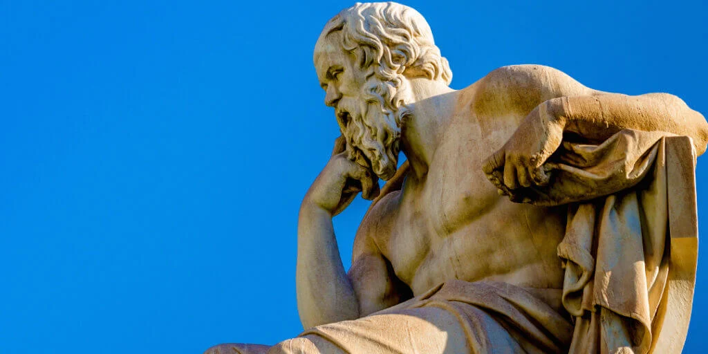 "Ancient philosopher pondering the meaning of life"